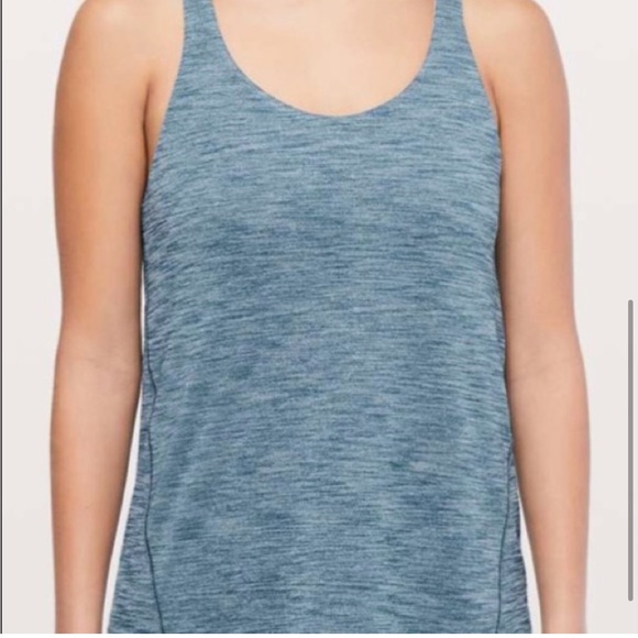 ❌SOLD❌ Lululemon Movement to Movement 2-in-1 Tank Size 4 Heathered Thunder Blue - Picture 3 of 7